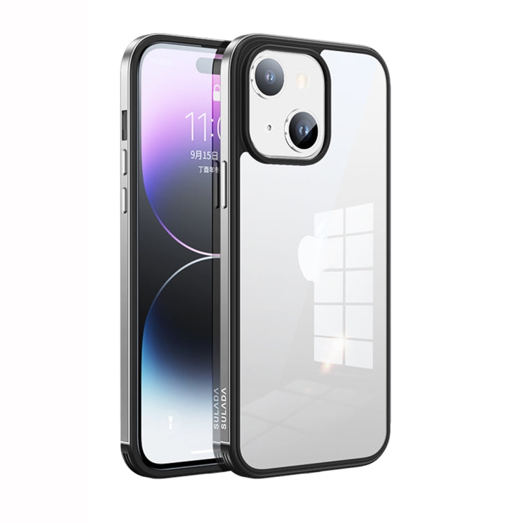 Struttura in metallo SULADA + vetro nano + custodia per telefono in TPU, For iPhone 14, For iPhone 14 Plus, For iPhone 14 Pro