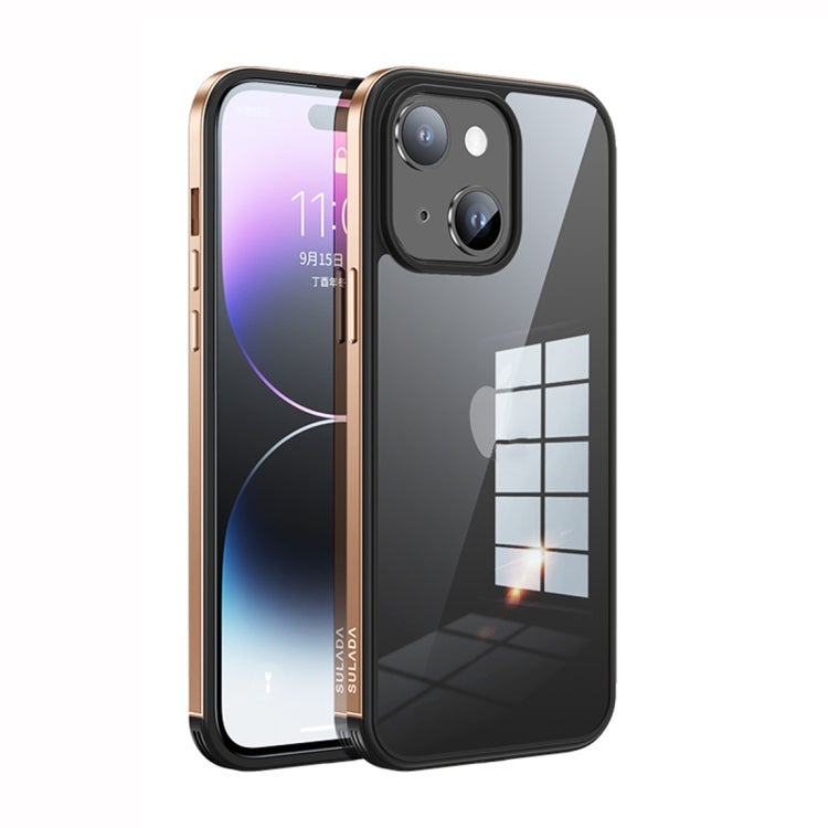 Struttura in metallo SULADA + vetro nano + custodia per telefono in TPU, For iPhone 14, For iPhone 14 Plus, For iPhone 14 Pro
