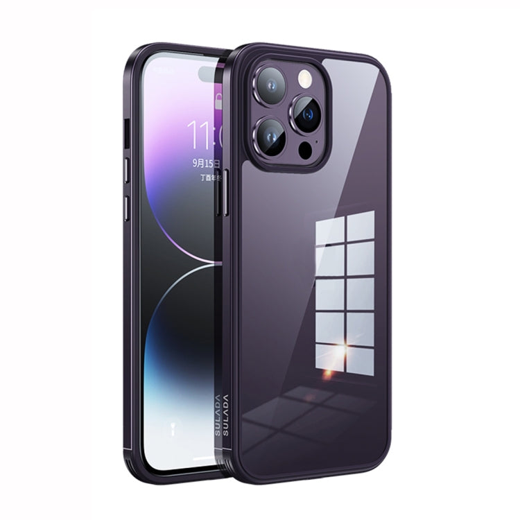 Struttura in metallo SULADA + vetro nano + custodia per telefono in TPU, For iPhone 14, For iPhone 14 Plus, For iPhone 14 Pro