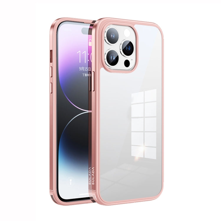 Struttura in metallo SULADA + vetro nano + custodia per telefono in TPU, For iPhone 14 Pro Max