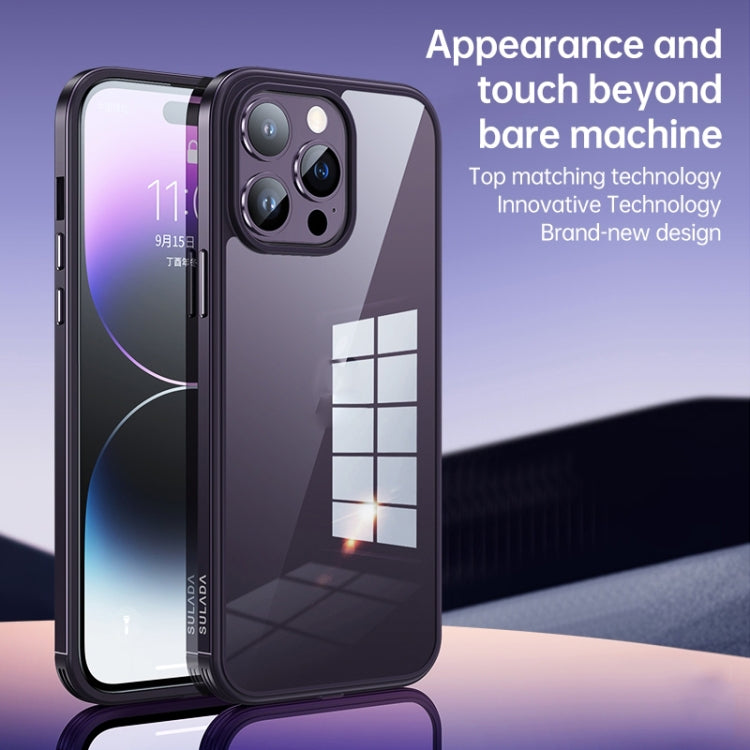 Struttura in metallo SULADA + vetro nano + custodia per telefono in TPU, For iPhone 14 Pro Max