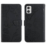 HT03 Cassa del telefono di cuoio di vibrazione impressa farfalla di sensibilità della pelle, For Motorola Moto E22 4G, For Motorola Moto G72 4G, For OPPO A17, For Realme 10 4G