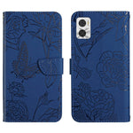 HT03 Cassa del telefono di cuoio di vibrazione impressa farfalla di sensibilità della pelle, For Motorola Moto E22 4G, For Motorola Moto G72 4G, For OPPO A17, For Realme 10 4G