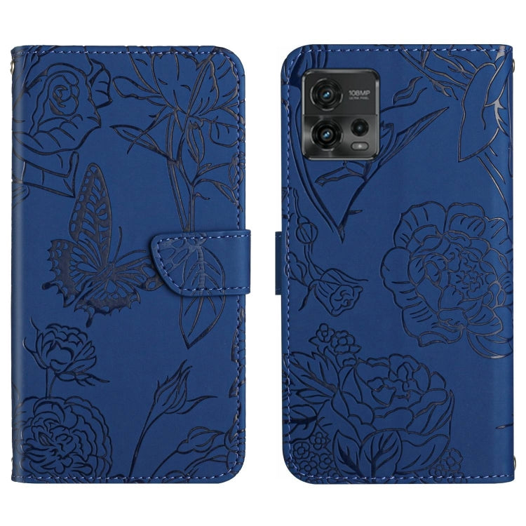 HT03 Cassa del telefono di cuoio di vibrazione impressa farfalla di sensibilità della pelle, For Motorola Moto E22 4G, For Motorola Moto G72 4G, For OPPO A17, For Realme 10 4G