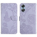 HT03 Cassa del telefono di cuoio di vibrazione impressa farfalla di sensibilità della pelle, For Motorola Moto E22 4G, For Motorola Moto G72 4G, For OPPO A17, For Realme 10 4G