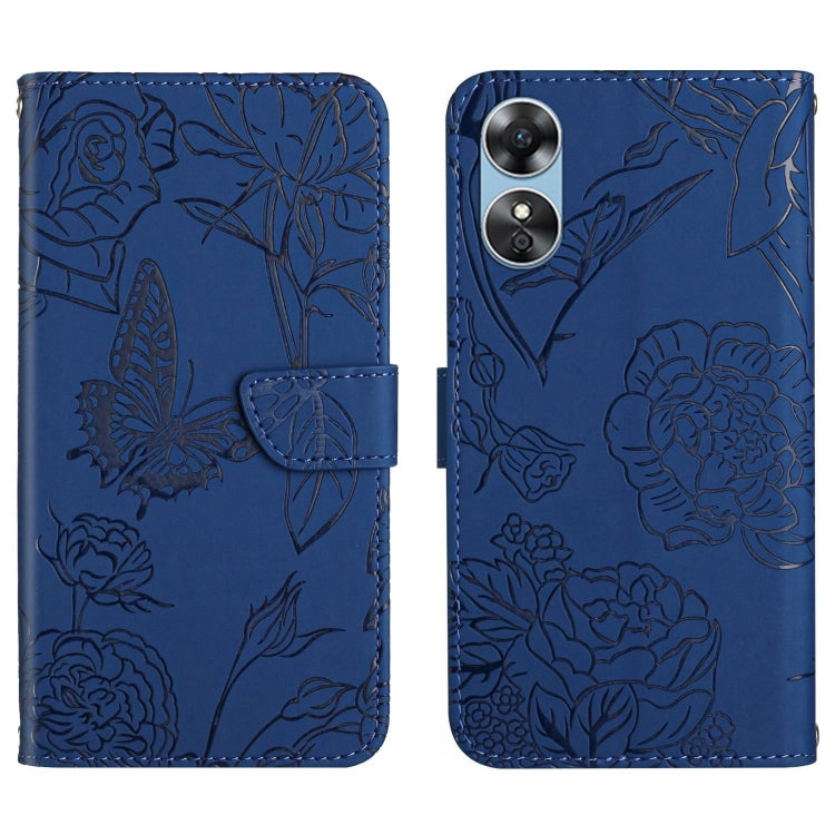 HT03 Cassa del telefono di cuoio di vibrazione impressa farfalla di sensibilità della pelle, For Motorola Moto E22 4G, For Motorola Moto G72 4G, For OPPO A17, For Realme 10 4G