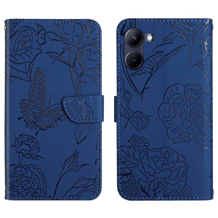 HT03 Cassa del telefono di cuoio di vibrazione impressa farfalla di sensibilità della pelle, For Motorola Moto E22 4G, For Motorola Moto G72 4G, For OPPO A17, For Realme 10 4G