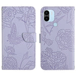 HT03 Cassa del telefono di cuoio di vibrazione impressa farfalla di sensibilità della pelle, For Realme 10 5G, For Realme C33, For Xiaomi Redmi A1+, For Samsung Galaxy S23 Ultra 5G