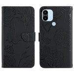 HT03 Cassa del telefono di cuoio di vibrazione impressa farfalla di sensibilità della pelle, For Realme 10 5G, For Realme C33, For Xiaomi Redmi A1+, For Samsung Galaxy S23 Ultra 5G