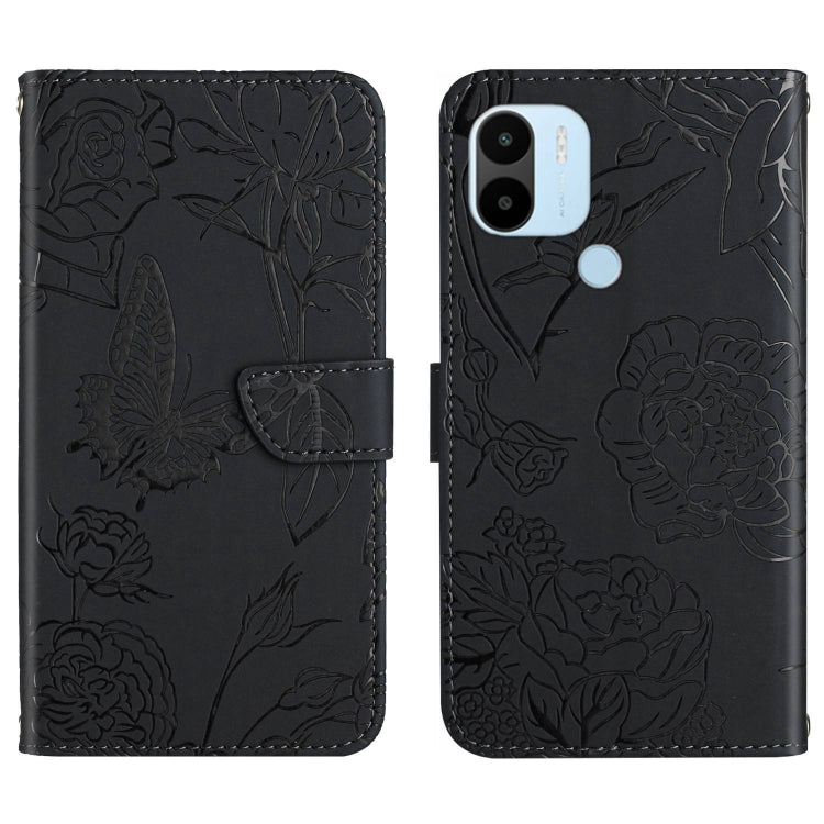 HT03 Cassa del telefono di cuoio di vibrazione impressa farfalla di sensibilità della pelle, For Realme 10 5G, For Realme C33, For Xiaomi Redmi A1+, For Samsung Galaxy S23 Ultra 5G