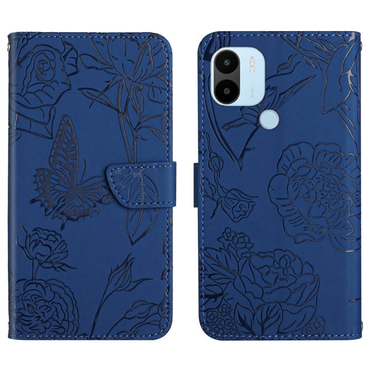 HT03 Cassa del telefono di cuoio di vibrazione impressa farfalla di sensibilità della pelle, For Realme 10 5G, For Realme C33, For Xiaomi Redmi A1+, For Samsung Galaxy S23 Ultra 5G