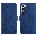 HT03 Cassa del telefono di cuoio di vibrazione impressa farfalla di sensibilità della pelle, For Samsung Galaxy S23 5G, For Samsung Galaxy S23+ 5G, For Sharp Aquos Sense7 SH-V48, For Xiaomi 12 Lite NE