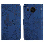HT03 Cassa del telefono di cuoio di vibrazione impressa farfalla di sensibilità della pelle, For Samsung Galaxy S23 5G, For Samsung Galaxy S23+ 5G, For Sharp Aquos Sense7 SH-V48, For Xiaomi 12 Lite NE