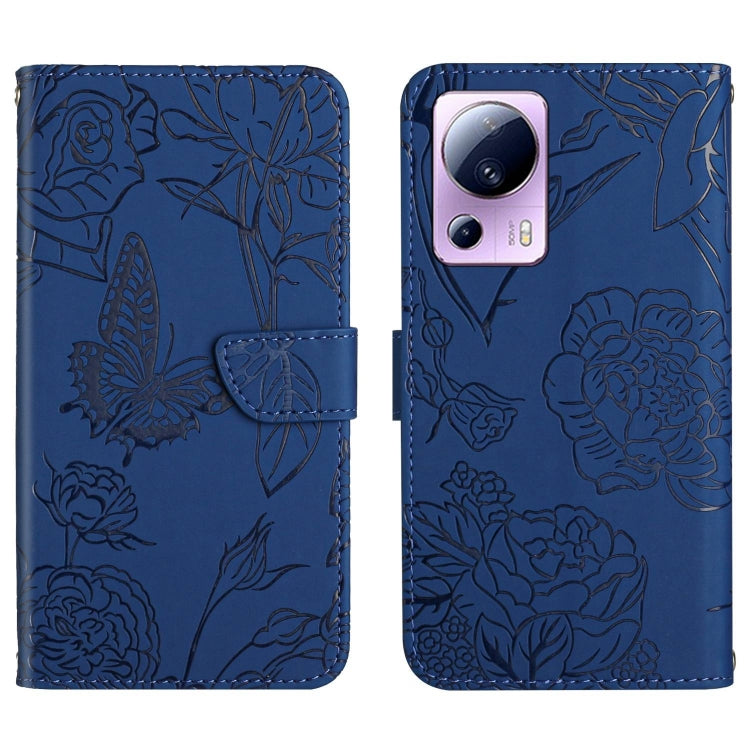 HT03 Cassa del telefono di cuoio di vibrazione impressa farfalla di sensibilità della pelle, For Samsung Galaxy S23 5G, For Samsung Galaxy S23+ 5G, For Sharp Aquos Sense7 SH-V48, For Xiaomi 12 Lite NE