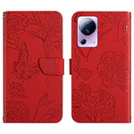 HT03 Cassa del telefono di cuoio di vibrazione impressa farfalla di sensibilità della pelle, For Samsung Galaxy S23 5G, For Samsung Galaxy S23+ 5G, For Sharp Aquos Sense7 SH-V48, For Xiaomi 12 Lite NE