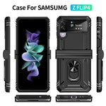 Custodia protettiva antiurto in TPU + PC con supporto girevole a 360 gradi, For Samsung Galaxy Z Flip4, For Samsung Galaxy Z Flip3 5G