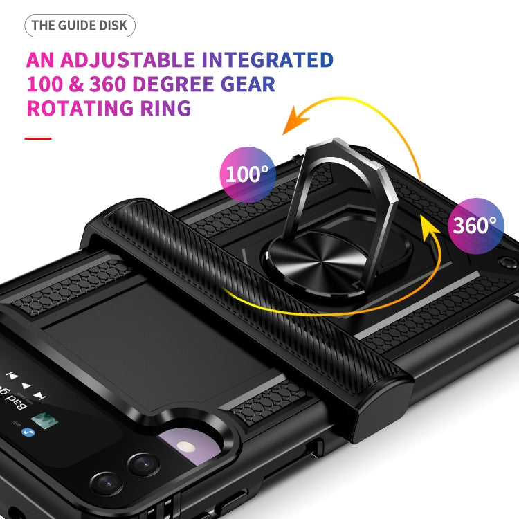 Custodia protettiva antiurto in TPU + PC con supporto girevole a 360 gradi, For Samsung Galaxy Z Flip4, For Samsung Galaxy Z Flip3 5G