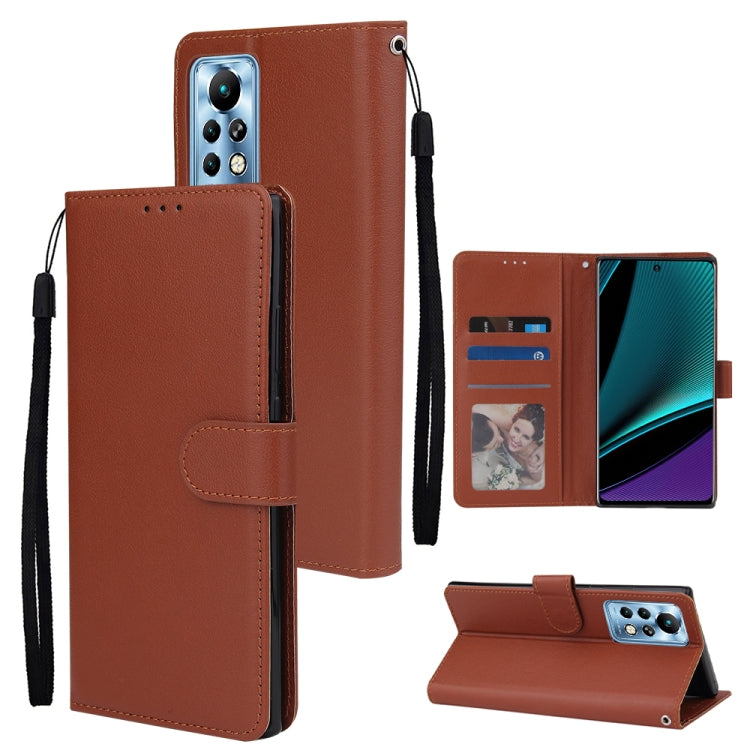 Custodia in pelle flip orizzontale multifunzionale con tre slot per schede, For Infinix Note 11s, For Infinix Note 11 Pro, For Infinix Note 10 Pro