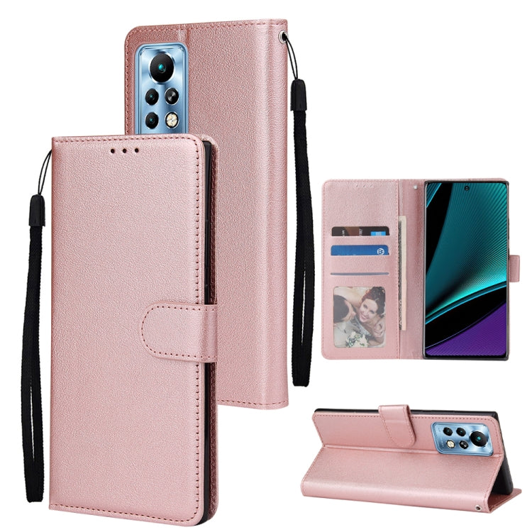 Custodia in pelle flip orizzontale multifunzionale con tre slot per schede, For Infinix Note 11s, For Infinix Note 11 Pro, For Infinix Note 10 Pro