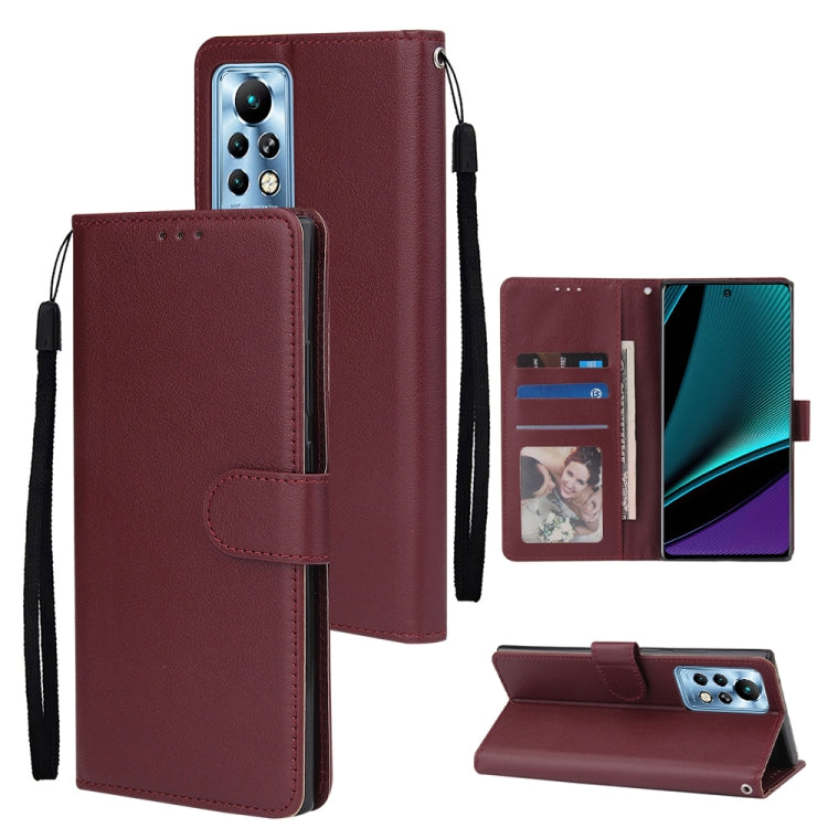 Custodia in pelle flip orizzontale multifunzionale con tre slot per schede, For Infinix Note 11s, For Infinix Note 11 Pro, For Infinix Note 10 Pro