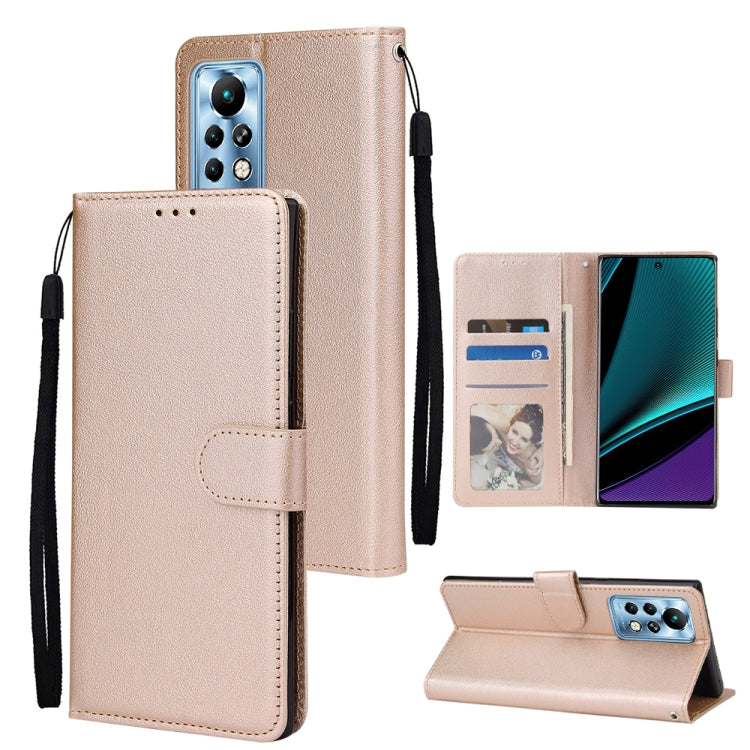 Custodia in pelle flip orizzontale multifunzionale con tre slot per schede, For Infinix Note 11s, For Infinix Note 11 Pro, For Infinix Note 10 Pro