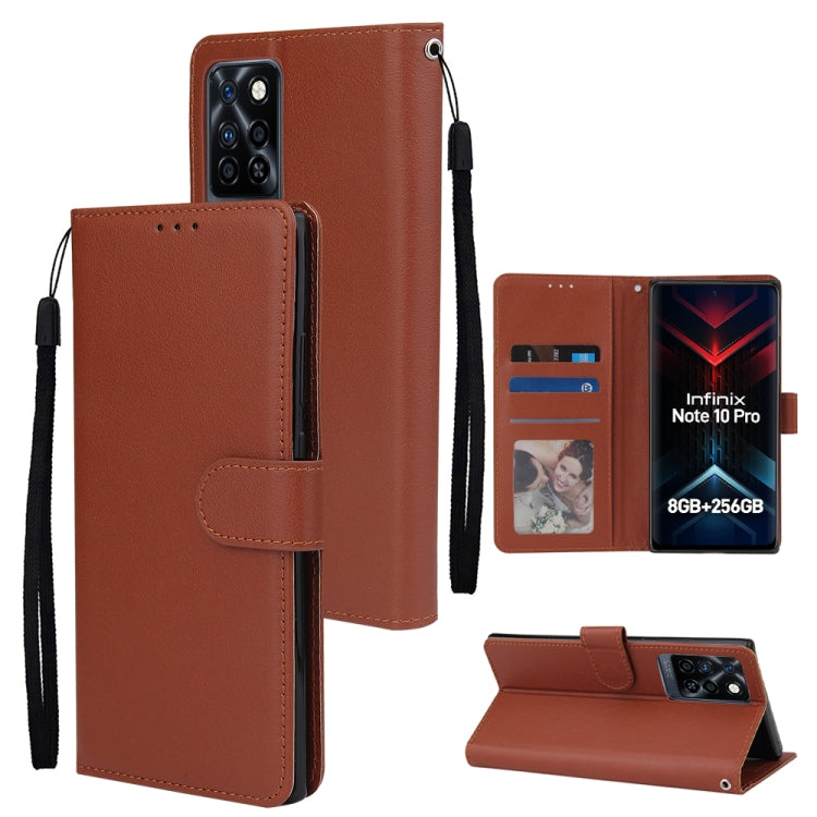Custodia in pelle flip orizzontale multifunzionale con tre slot per schede, For Infinix Note 11s, For Infinix Note 11 Pro, For Infinix Note 10 Pro