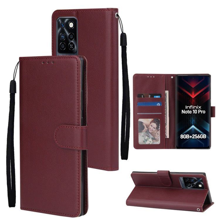 Custodia in pelle flip orizzontale multifunzionale con tre slot per schede, For Infinix Note 11s, For Infinix Note 11 Pro, For Infinix Note 10 Pro