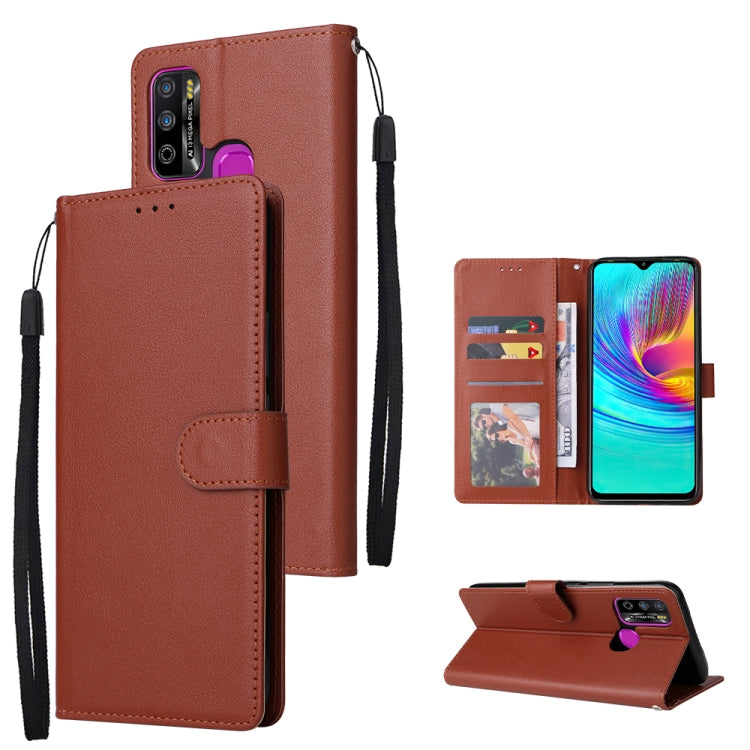 Custodia in pelle flip orizzontale multifunzionale con tre slot per schede, For Infinix Hot 10i, For Infinix Hot 9 Play, For Infinix Smart 5