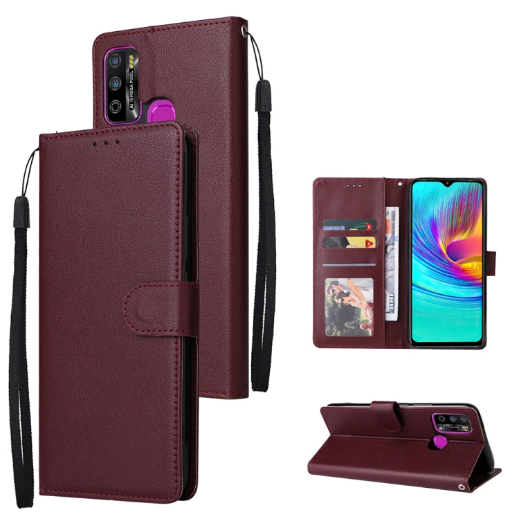 Custodia in pelle flip orizzontale multifunzionale con tre slot per schede, For Infinix Hot 10i, For Infinix Hot 9 Play, For Infinix Smart 5
