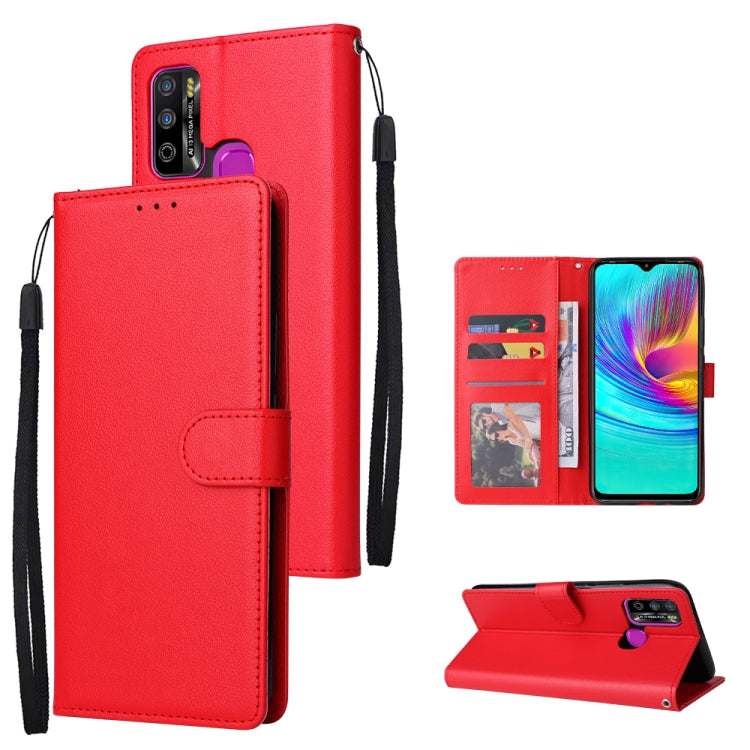 Custodia in pelle flip orizzontale multifunzionale con tre slot per schede, For Infinix Hot 10i, For Infinix Hot 9 Play, For Infinix Smart 5