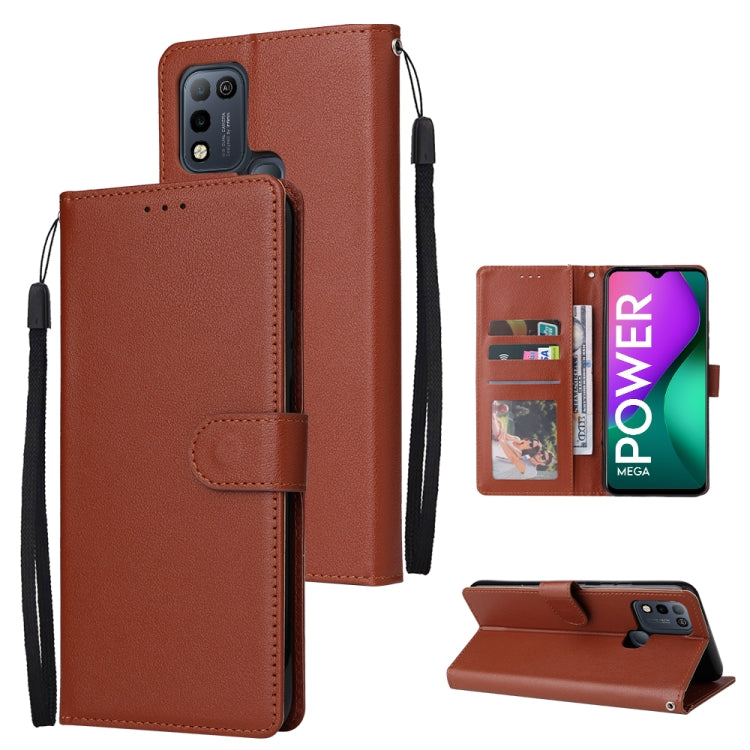Custodia in pelle flip orizzontale multifunzionale con tre slot per schede, For Infinix Hot 10i, For Infinix Hot 9 Play, For Infinix Smart 5