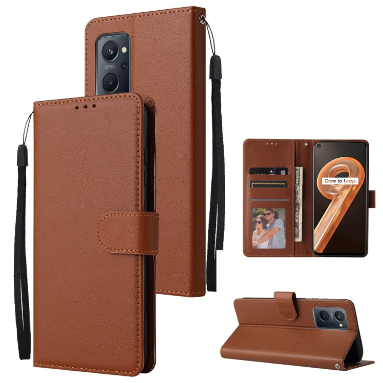 Custodia in pelle flip orizzontale multifunzionale con tre slot per schede, For Realme 9i, For Realme 8i, For Realme C21Y / C25Y