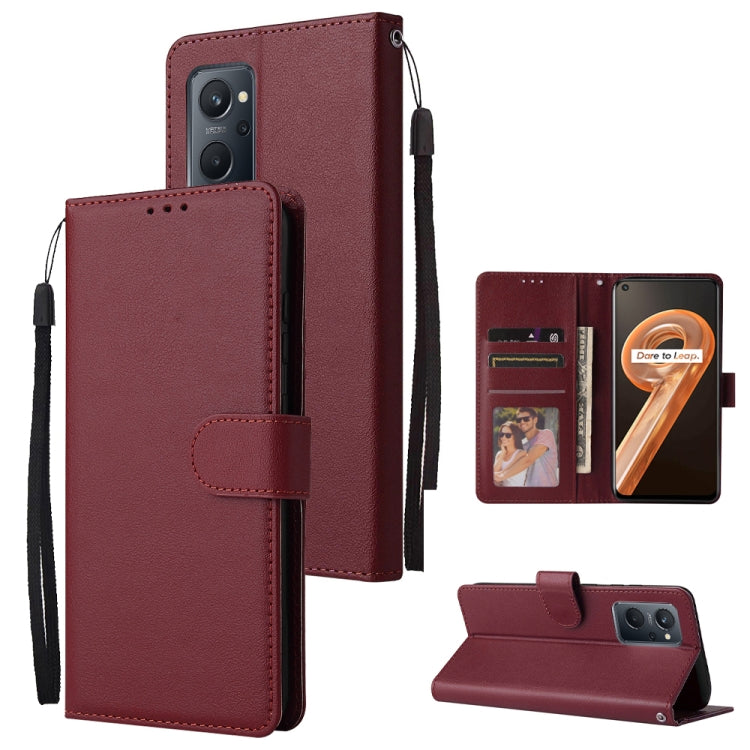 Custodia in pelle flip orizzontale multifunzionale con tre slot per schede, For Realme 9i, For Realme 8i, For Realme C21Y / C25Y