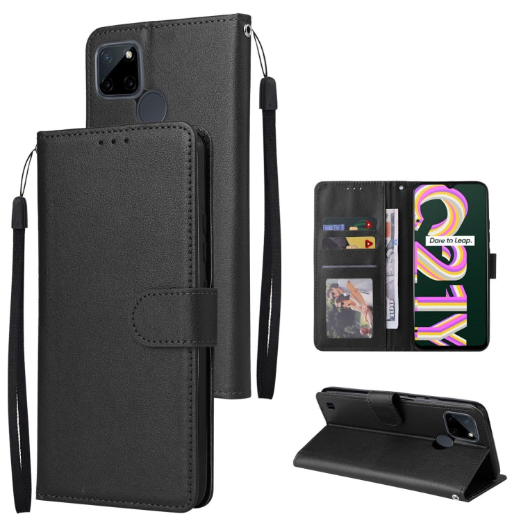 Custodia in pelle flip orizzontale multifunzionale con tre slot per schede, For Realme 9i, For Realme 8i, For Realme C21Y / C25Y