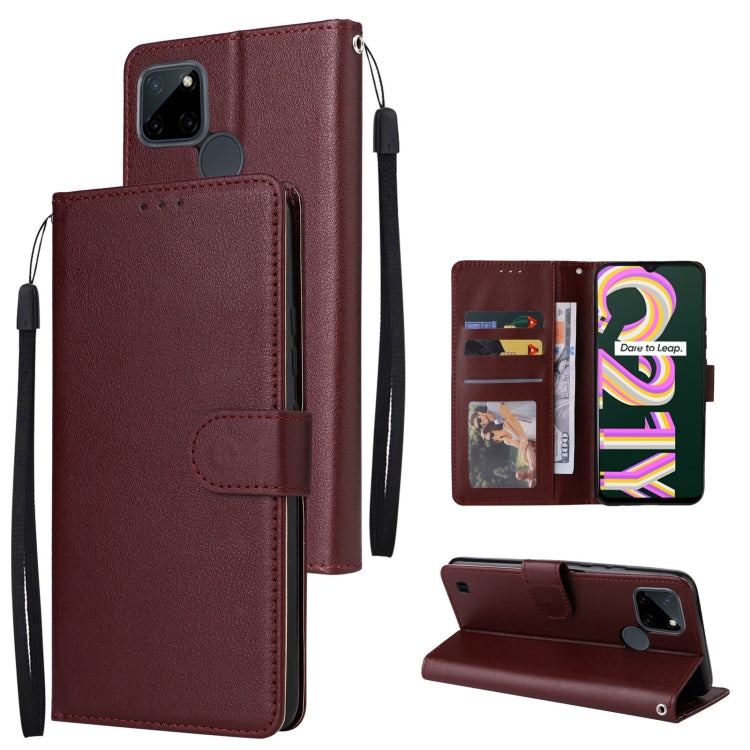 Custodia in pelle flip orizzontale multifunzionale con tre slot per schede, For Realme 9i, For Realme 8i, For Realme C21Y / C25Y