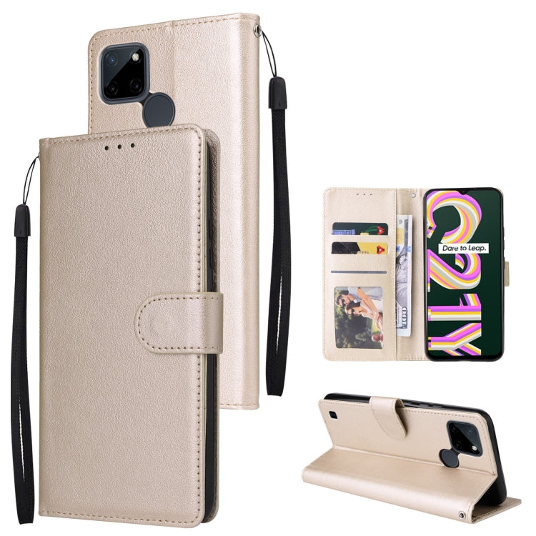 Custodia in pelle flip orizzontale multifunzionale con tre slot per schede, For Realme 9i, For Realme 8i, For Realme C21Y / C25Y