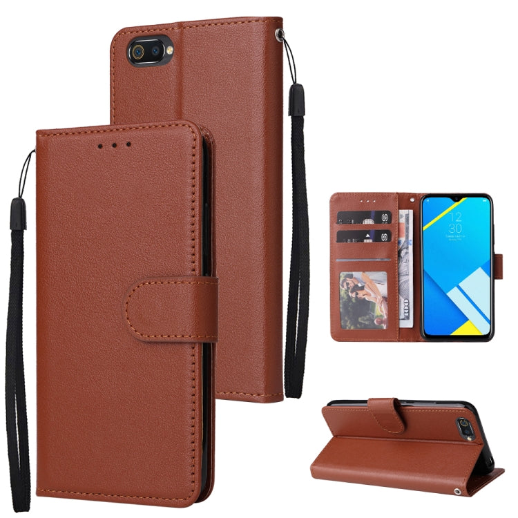 Custodia in pelle flip orizzontale multifunzionale con tre slot per schede, For Realme C2, For OPPO A15 / A15s / A35, For OPPO A5 / A3s / A12e / C1