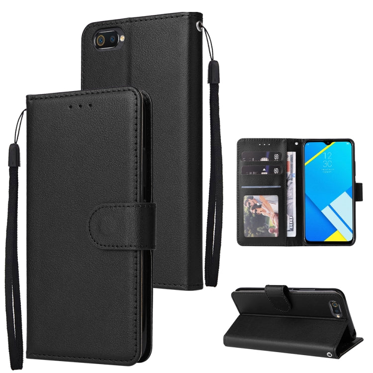 Custodia in pelle flip orizzontale multifunzionale con tre slot per schede, For Realme C2, For OPPO A15 / A15s / A35, For OPPO A5 / A3s / A12e / C1