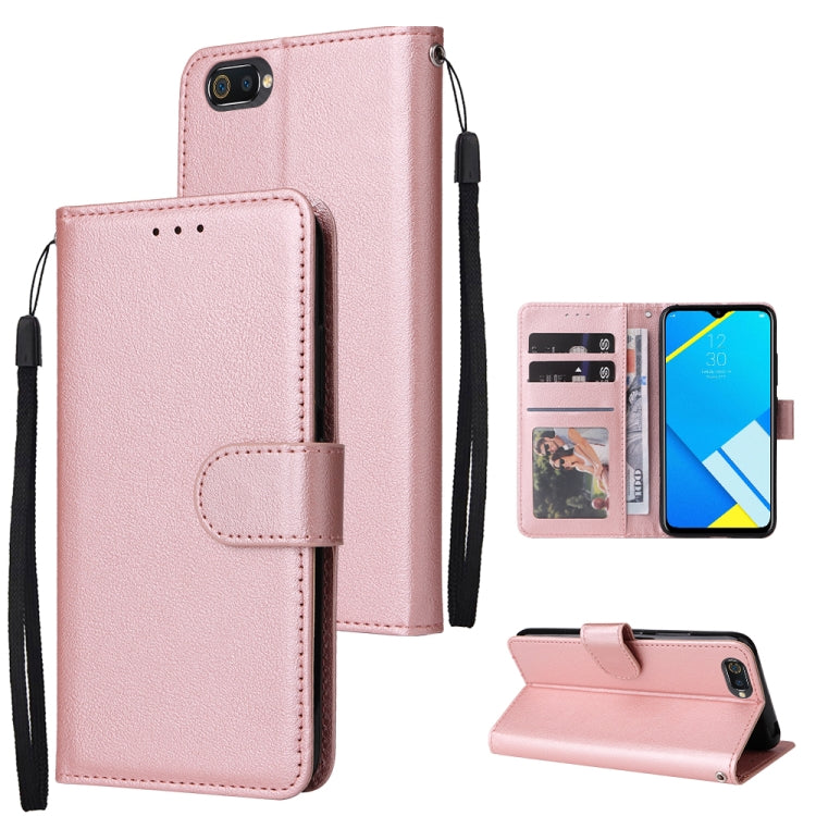 Custodia in pelle flip orizzontale multifunzionale con tre slot per schede, For Realme C2, For OPPO A15 / A15s / A35, For OPPO A5 / A3s / A12e / C1