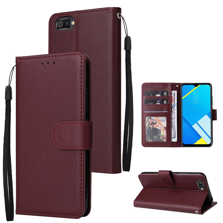 Custodia in pelle flip orizzontale multifunzionale con tre slot per schede, For Realme C2, For OPPO A15 / A15s / A35, For OPPO A5 / A3s / A12e / C1