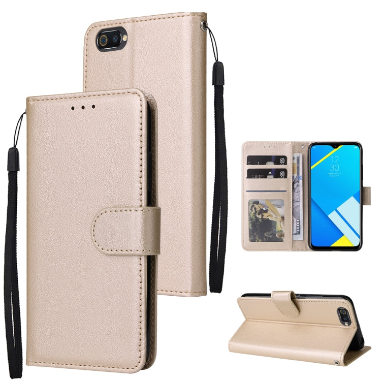 Custodia in pelle flip orizzontale multifunzionale con tre slot per schede, For Realme C2, For OPPO A15 / A15s / A35, For OPPO A5 / A3s / A12e / C1