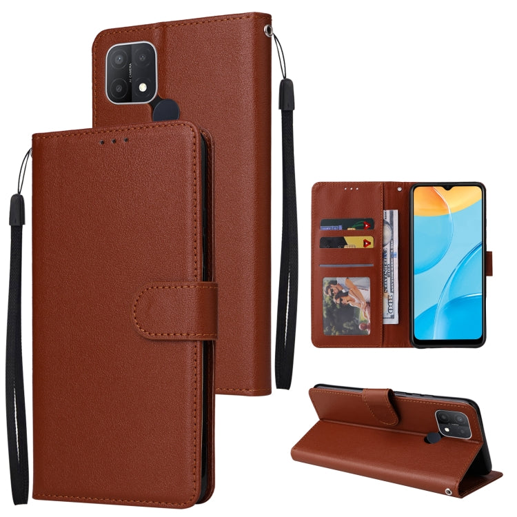Custodia in pelle flip orizzontale multifunzionale con tre slot per schede, For Realme C2, For OPPO A15 / A15s / A35, For OPPO A5 / A3s / A12e / C1