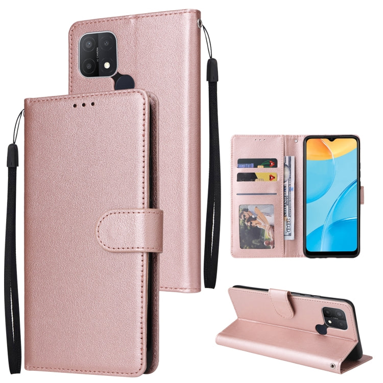 Custodia in pelle flip orizzontale multifunzionale con tre slot per schede, For Realme C2, For OPPO A15 / A15s / A35, For OPPO A5 / A3s / A12e / C1