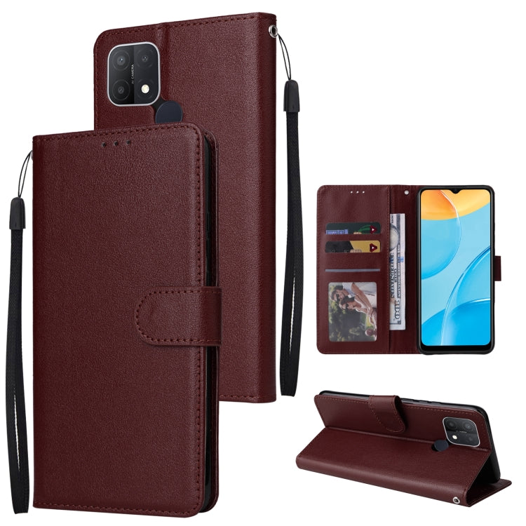 Custodia in pelle flip orizzontale multifunzionale con tre slot per schede, For Realme C2, For OPPO A15 / A15s / A35, For OPPO A5 / A3s / A12e / C1