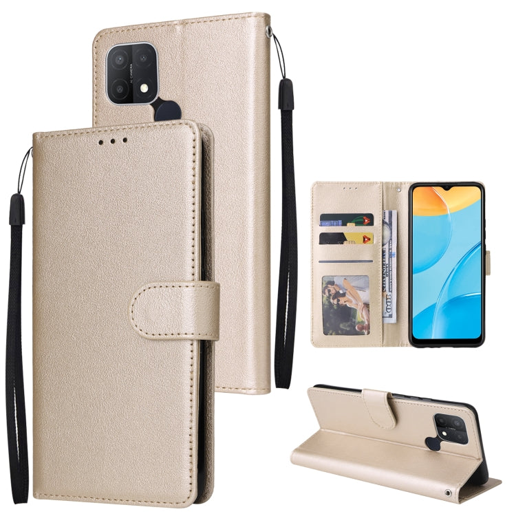 Custodia in pelle flip orizzontale multifunzionale con tre slot per schede, For Realme C2, For OPPO A15 / A15s / A35, For OPPO A5 / A3s / A12e / C1