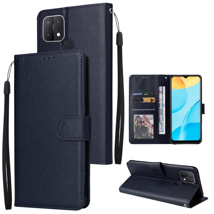 Custodia in pelle flip orizzontale multifunzionale con tre slot per schede, For Realme C2, For OPPO A15 / A15s / A35, For OPPO A5 / A3s / A12e / C1