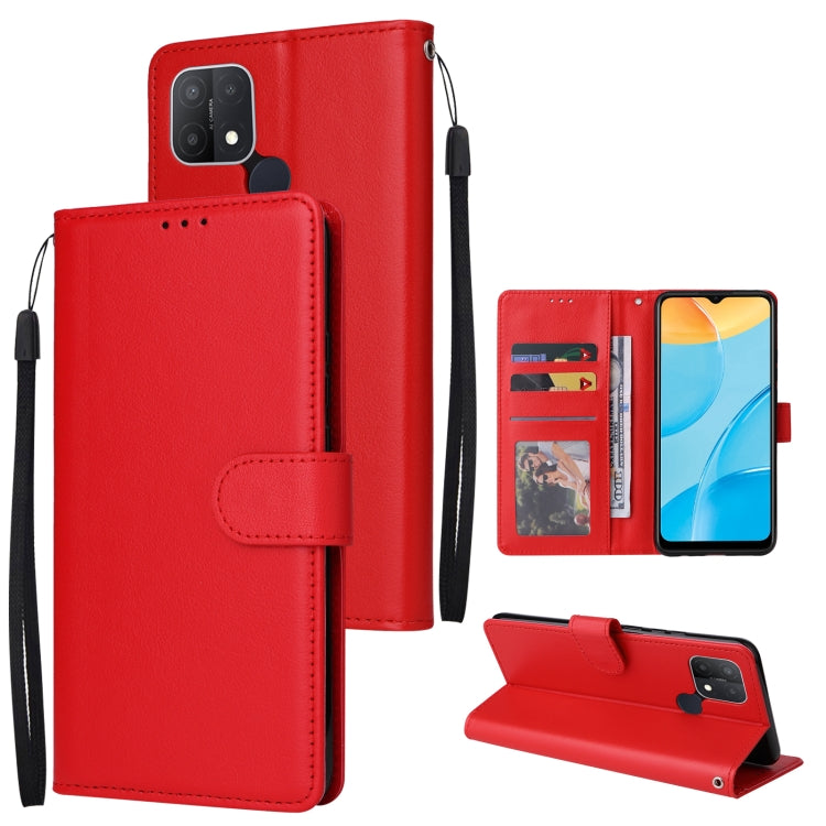 Custodia in pelle flip orizzontale multifunzionale con tre slot per schede, For Realme C2, For OPPO A15 / A15s / A35, For OPPO A5 / A3s / A12e / C1
