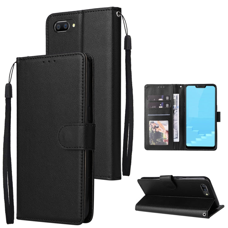 Custodia in pelle flip orizzontale multifunzionale con tre slot per schede, For Realme C2, For OPPO A15 / A15s / A35, For OPPO A5 / A3s / A12e / C1