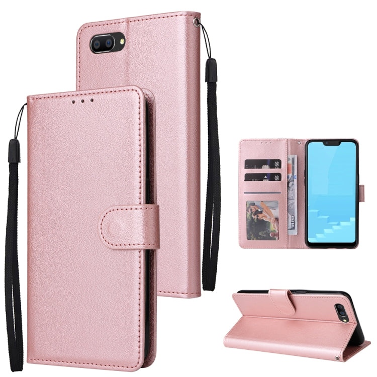 Custodia in pelle flip orizzontale multifunzionale con tre slot per schede, For Realme C2, For OPPO A15 / A15s / A35, For OPPO A5 / A3s / A12e / C1