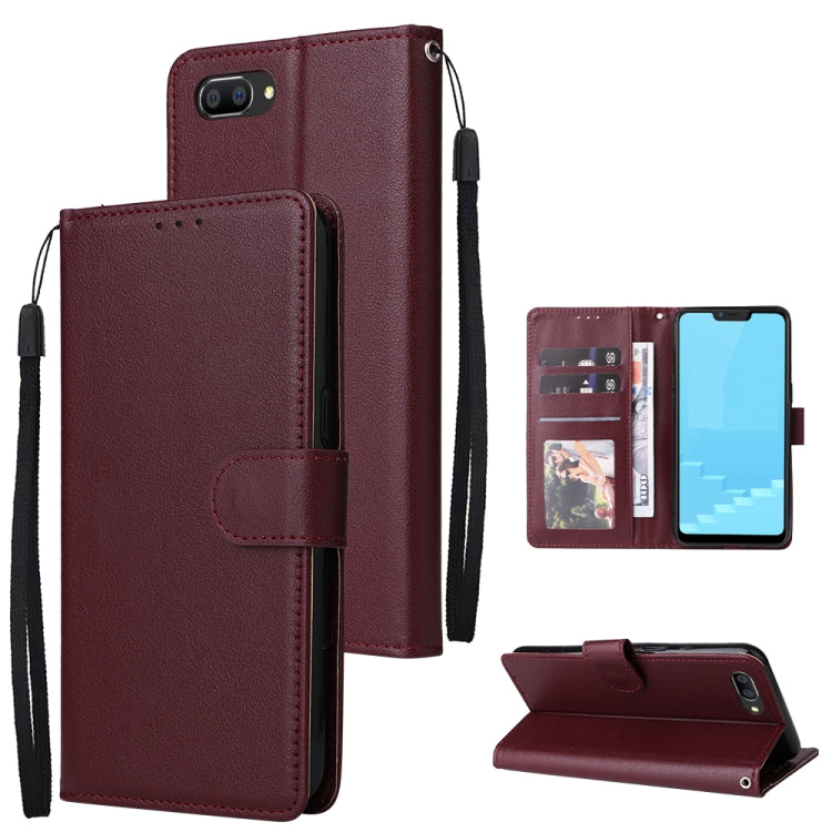 Custodia in pelle flip orizzontale multifunzionale con tre slot per schede, For Realme C2, For OPPO A15 / A15s / A35, For OPPO A5 / A3s / A12e / C1